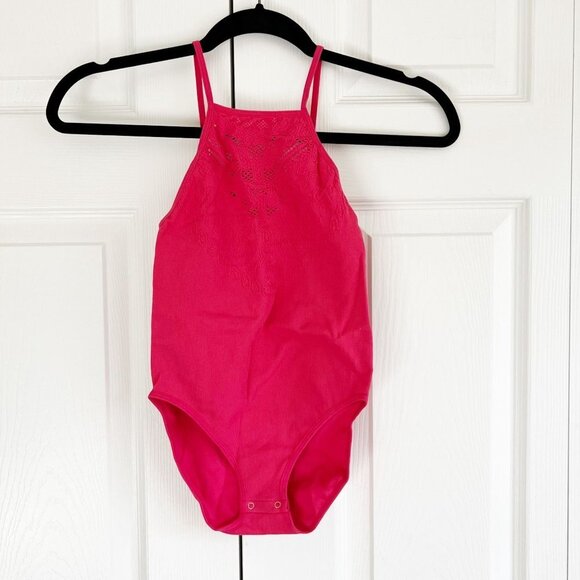 Free People Hot Pink Laser Cut Bodysuit Women's Size X-Small/Small XS/S - Picture 2 of 6